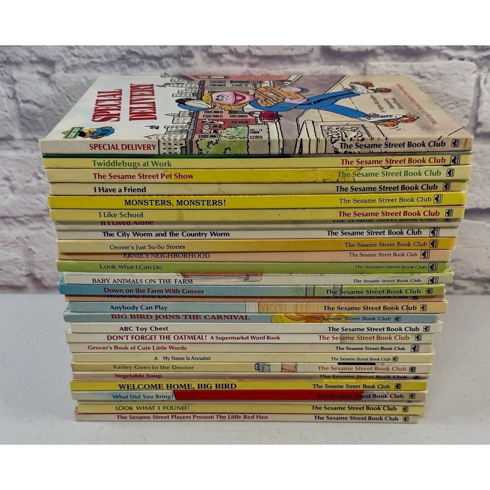 Vintage 1980s Sesame Street Book Club Books Hardcover Lot Of 27 Beginner Golden